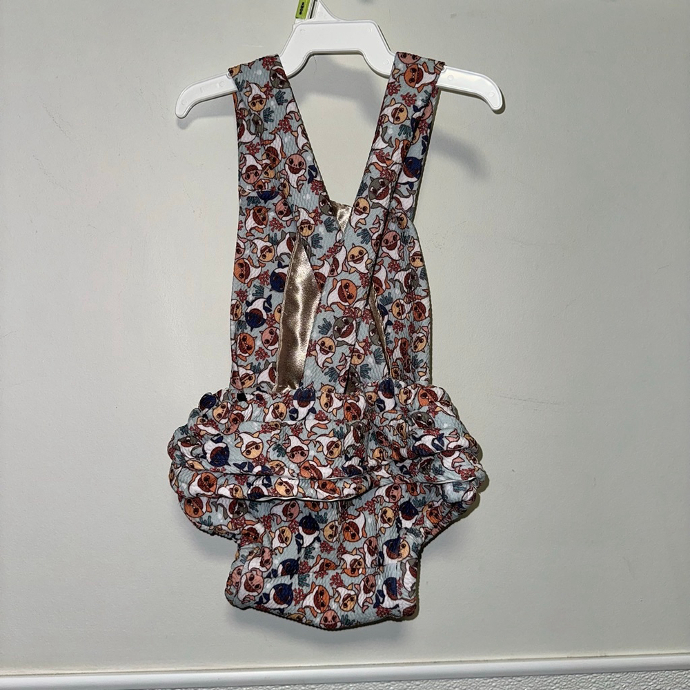 Baby Girl Baby Shark Fish Ruffle Bodysuit Romper 3 Months Measurements in Photos - Picture 10 of 13